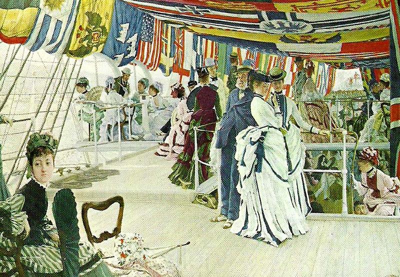 James Tissot festivities aboard ship Spain oil painting art